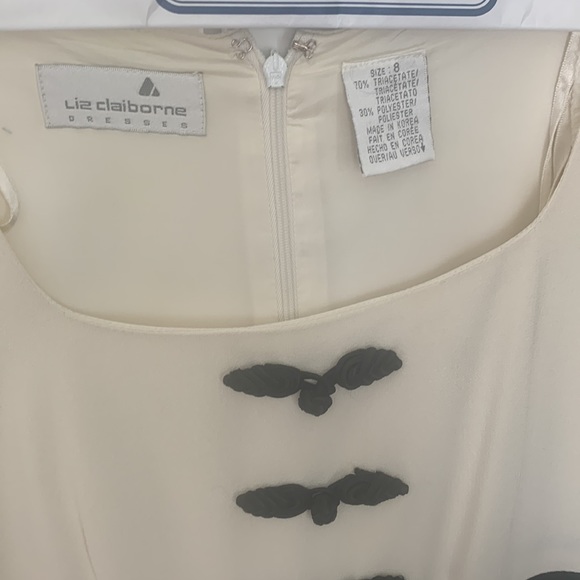 Classic very flattering black and cream Liz Claiborne dress. - Picture 2 of 4